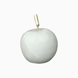 Apple Sculpture in Alabaster and Brass by Edouard Sankowski for Krzywda