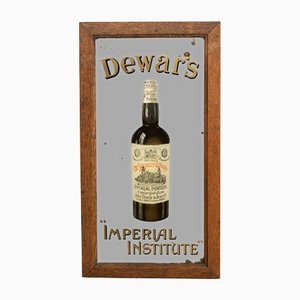 Espejo de whisky Dewars & Sons antiguo, años 30