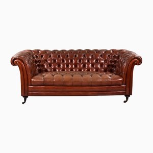 Victorian Style Leather Chesterfield Sofa