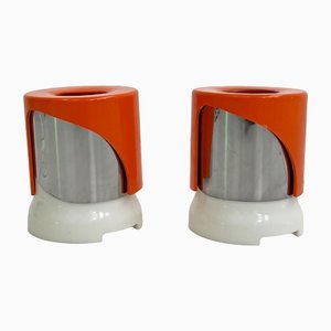 Orangefarbene KD24 Tischlampen von Joe Colombo für Kartell, 1960er, 2er Set