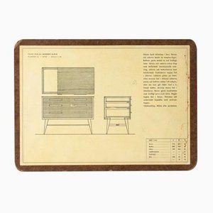 Vintage Swedish Dresser Design Chart from Folke Ekblad, 1950s