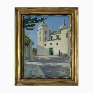 Alfredo Mahieux, Roads of Ischia, 1949, Oil on Wood, Framed