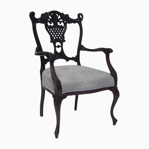 Antique Quality Victorian Carved Armchair