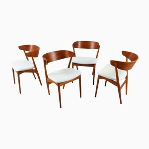 Sedie da pranzo vintage in teak di Helge Sibast, Danimarca, anni '60, set di 4