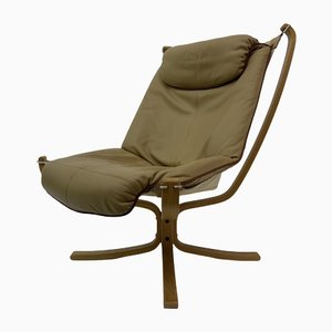 Falcon Leather Lounge Chair by Sigurd Ressel for Vatne Furniture, 1970s