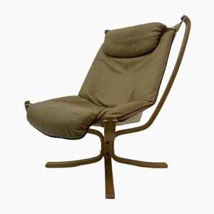 Poltrona Falcon in pelle di Sigurd Ressel per Vatne Furniture, anni '70