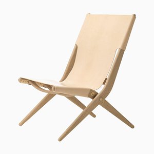 Saxe Chair aus natürlicher Eiche und natürlichem Leder von by Lassen