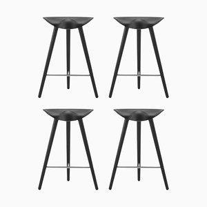 Black Beech/Stainless Steel Counter Stools from by Lassen, Set of 4