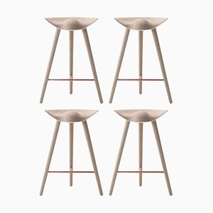 Oak / Copper Counter Stools from by Lassen, Set of 4