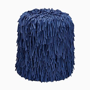 Blue Woody Pouf by Houtique
