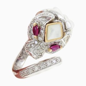 Gold Lion Ring with Ruby and Diamond