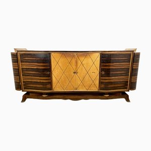Art Deco Sideboard in Macassar with Bar Cases on the Sides