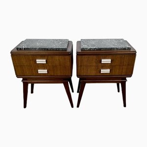 Mid-Century Bedside Tables in Teak and Mahogany, Denmark, Set of 2