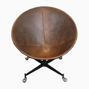 Leather Bucket Chair by William Katavolos for Leathercrafter, 1970s