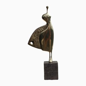 Estatua de mujer bailando Mid-Century de bronce de Milko Dobrev