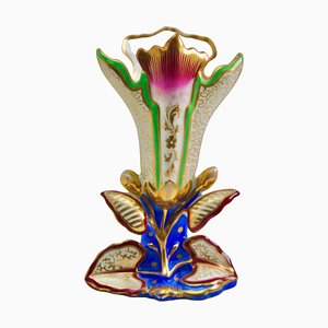 Kleine handbemalte Jugendstil Porzellanvase, 1930er