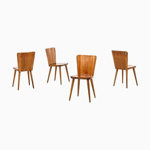Swedish Dining Chairs in Pine by Göran Malmvall for Svensk Fur, Set of 4