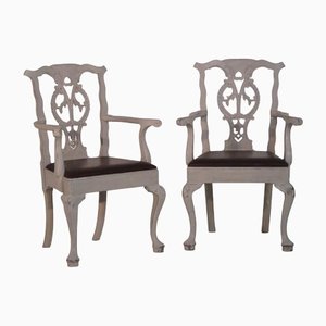 Set of Armchairs with Leather Seats