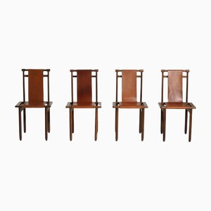Chairs in Walnut, 1960s, Set of 4
