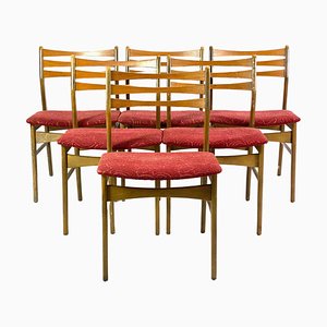 Danish Dark Polished Wood Dining Chairs, 1960s, Set of 6