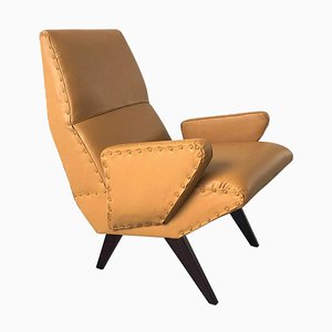 Italian Lounge Chair in Vinyl Leather by Nino Zoncada, 1950s