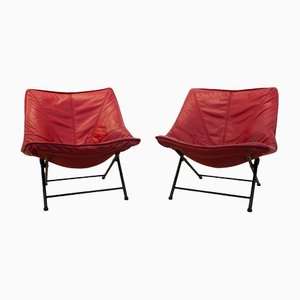 Foldable Easy Chairs by Teun Van Zanten for Molinari, 1970s, Set of 2