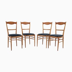 Italian Beech Dining Chairs, 1960s, Set of 4