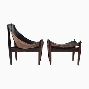 Set of Scandinavian Model 272 Easy Chair & Ottoman by Illum Wikkelsø