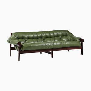 Three-Seater Leather Sofa by Percival Lafer, Brazil