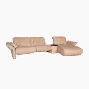 Cream Leather Elena Three-Seater Couch from Koinor