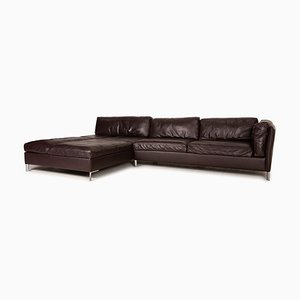 Dark Brown Leather Corner Sofa from Contur