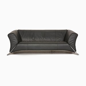 Gray Leather 322 Three-Seater Couch from Rolf Benz