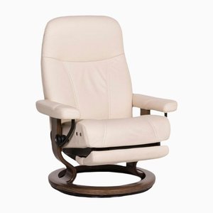 Cremefarbener Ledersessel von Stressless