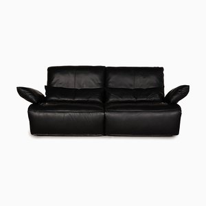 Black Leather Three-Seater Couch from Koinor