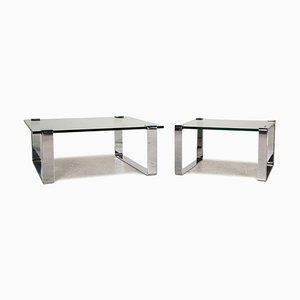 Glass & Silver 1022 Coffee Table from Draenert, Set of 2