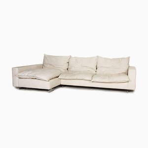 Cream Leather 621 Marmara Corner Sofa Couch from WK Wohnen