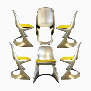 Space Age Metallic Chairs by Ostergaard, 1970, Set of 6