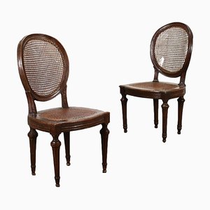 Neoklassizistische Stühle aus Nussholz, Italien, 18. Jh., 2er Set