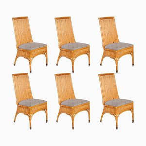 Bamboo Dining Chairs, Italy, 1970s, Set of 6