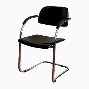 Chrome & Leather Frame Cantilever Chair