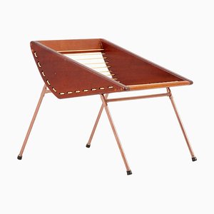 American DIY Studio Stool with Copper Pipes and Webbing, 1960s