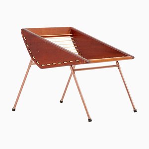 Amerikanischer Do-It-Yourself Studio Hocker mit Kupferrohren & Gurtband, 1960er