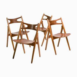 Sawbuck Chairs by Hans J. Wegner, Set of 4