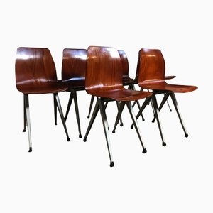 Industrial Metal & Bentwood Chairs, Set of 6