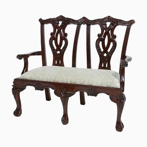 Miniature Chippendale Style Mahogany 2-Seater Childs Chair