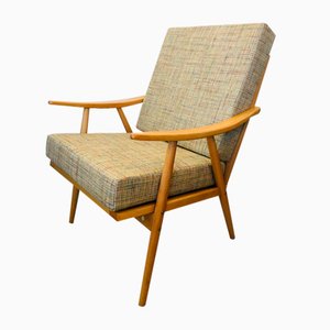 Yellow-Beige Boomerang Armchair from Ton, 1960s