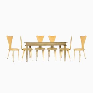 Dining Table and Chairs by Umberto Mascagni, Italy, 1950s, Set of 7