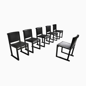 Ebonized Oak Dining Chairs by Antonio Citterio for Maxalto, Set of 6