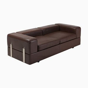 711 Sofa oder Tagesbett aus braunem Leder von Tito Agnoli für Cinova