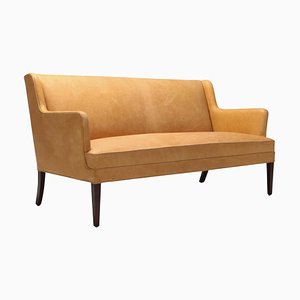 Danish Sofa in Camel Leather in the Style of Nanna Ditzel